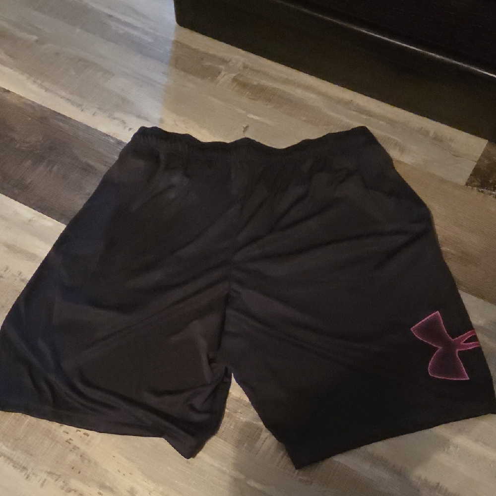 Under Armour Black Women's Athletic Shorts with Pink Logo Accent